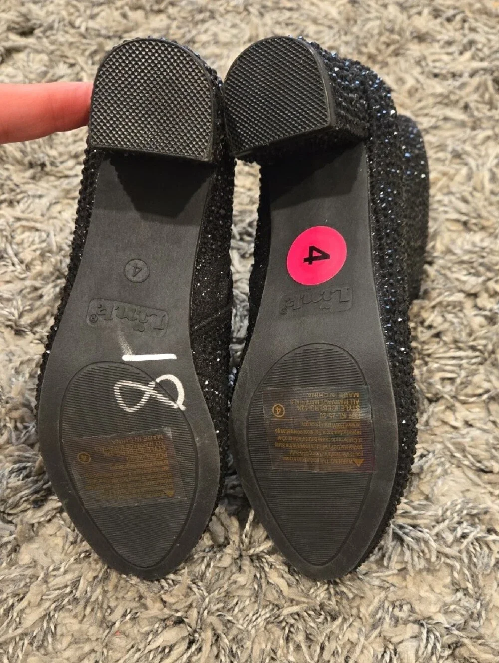 Girls Glitter Embellished Black Ankle Boots